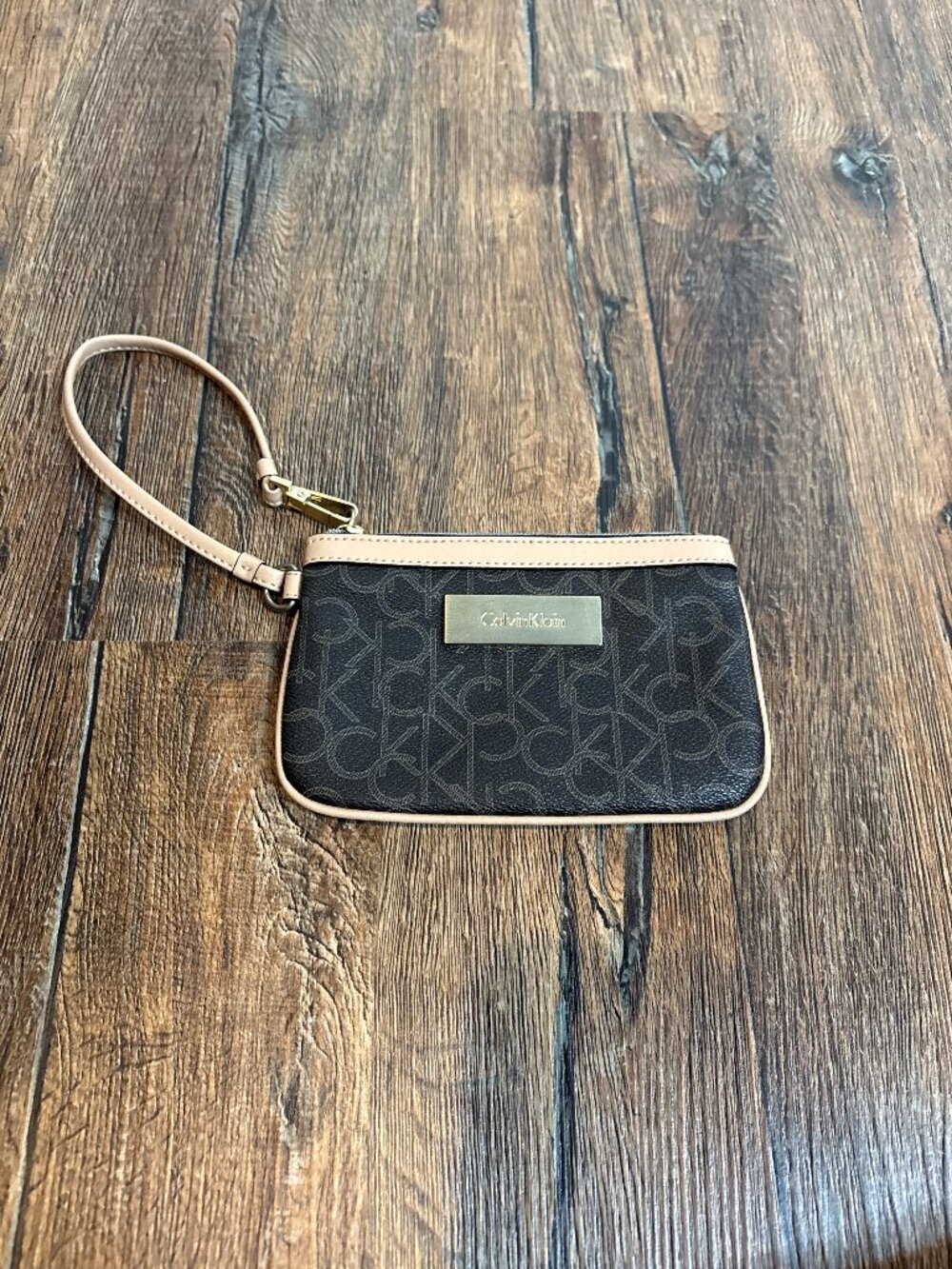 Calvin Klein logo wristlet